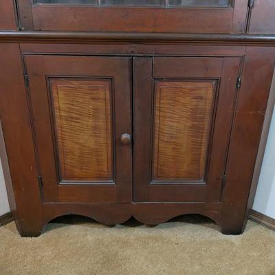 Primitive Corner Pine/Cherry Cabinet