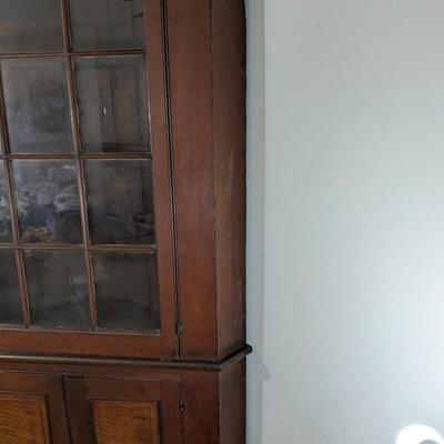 Primitive Corner Pine/Cherry Cabinet