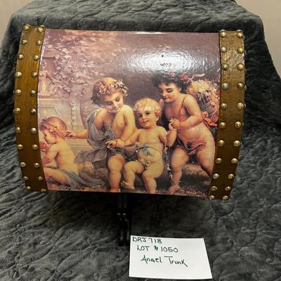 Cherub (Angel) Treasure Chest Trunk - 12.5"Wx11.7"Hx9.5"D Approx