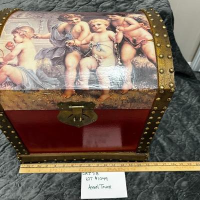 Cherub (Angel) Treasure Chest Trunk - 15"Wx15"Hx12"D Approx
