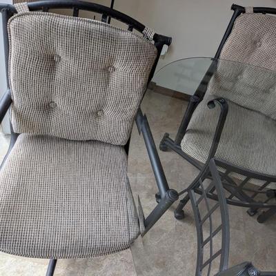 Glass Top Dining Set with 5 Chairs