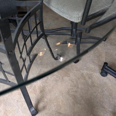 Glass Top Dining Set with 5 Chairs