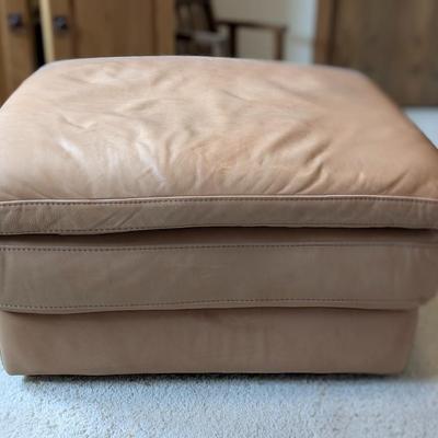 Italian Made Leather Ottoman
