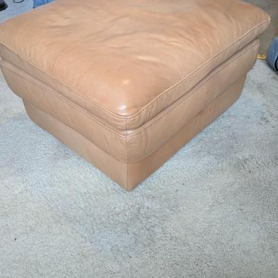 Italian Made Leather Ottoman