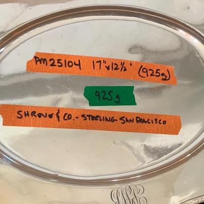 Shreve & Co. 16” x 12” Sterling Silver Service Platter (925 grams)