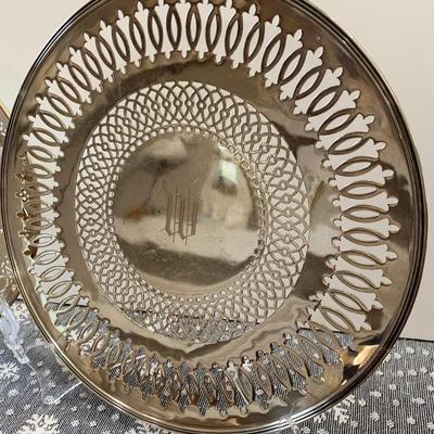Sterling Silver & Silver Deposit Plates & Serving Bowl (796 grams)