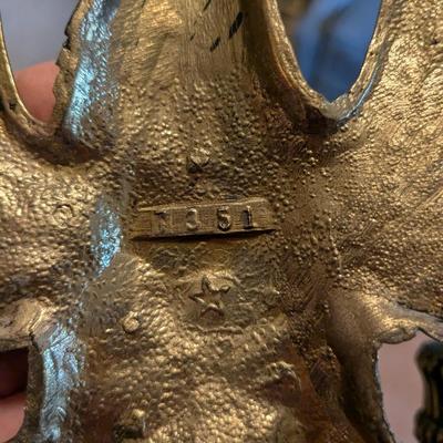 Vintage Pair Of Brass Eagle Wall Sconce Candle Stick Holders