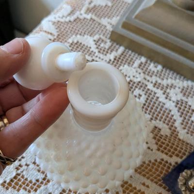 Collection of 3 Vintage Perfume Bottles and Cobalt Tray