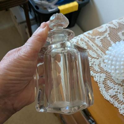 Collection of 3 Vintage Perfume Bottles and Cobalt Tray