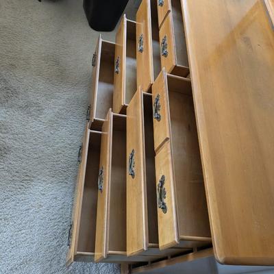 Vintage Maple Dresser and Mirror