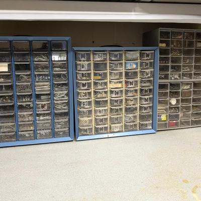 Fantastic Antique Work Bench, Incl 3 Drawer Units