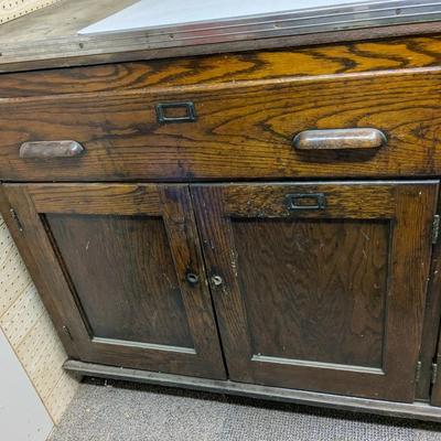 Fantastic Antique Work Bench, Incl 3 Drawer Units