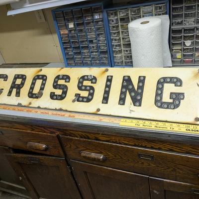 Antique Rail Road Crossing Porcelain Sign
