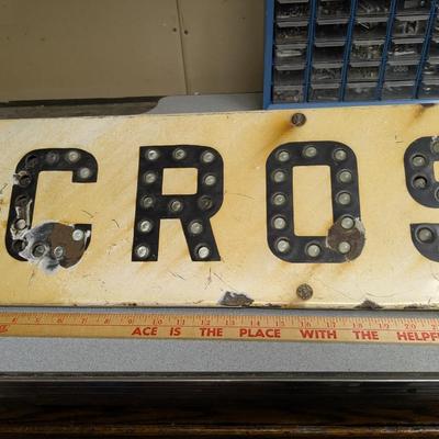 Antique Rail Road Crossing Porcelain Sign