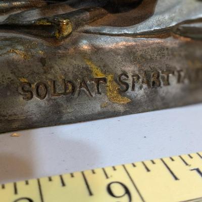 RARE Antique Bradley Hubbard Bronze Soldat Spartiat Figural Spartan Soldier