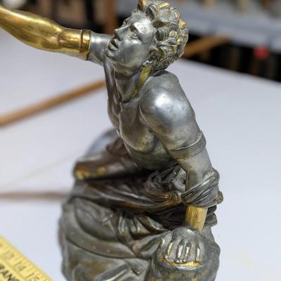 RARE Antique Bradley Hubbard Bronze Soldat Spartiat Figural Spartan Soldier