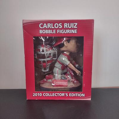 LOT 21K: 2010 & 2013 Collector’s Edition MLB Philadelphia Phillies Carlos Ruiz Bobble Figurines in Boxes