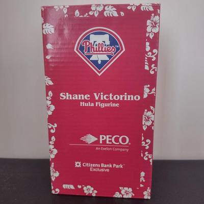 LOT 22K: MLB Philadelphia Phillies Figurines in Box: 2008 LE Shane Victorino “Flyin’ Hawaiian,” 2008 World Champions Charlie Manuel, 2007...