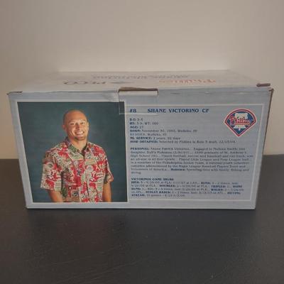 LOT 22K: MLB Philadelphia Phillies Figurines in Box: 2008 LE Shane Victorino “Flyin’ Hawaiian,” 2008 World Champions Charlie Manuel, 2007...