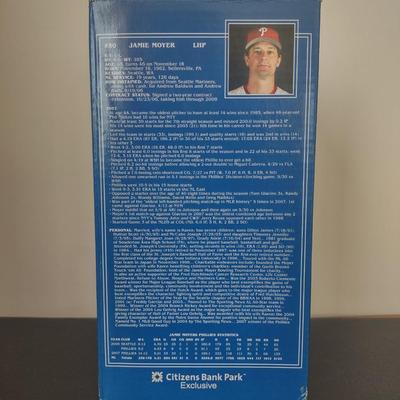 LOT 26K: MLB Philadelphia Phillies Bobble Figurines in Boxes: Jamie Moyer, Hunter Pence, Brad Lidge & Larry Bowa