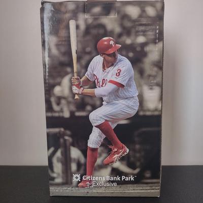 LOT 26K: MLB Philadelphia Phillies Bobble Figurines in Boxes: Jamie Moyer, Hunter Pence, Brad Lidge & Larry Bowa