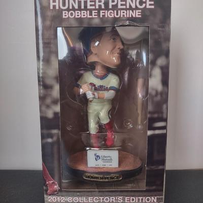 LOT 26K: MLB Philadelphia Phillies Bobble Figurines in Boxes: Jamie Moyer, Hunter Pence, Brad Lidge & Larry Bowa