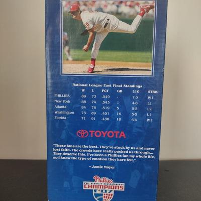 LOT 26K: MLB Philadelphia Phillies Bobble Figurines in Boxes: Jamie Moyer, Hunter Pence, Brad Lidge & Larry Bowa