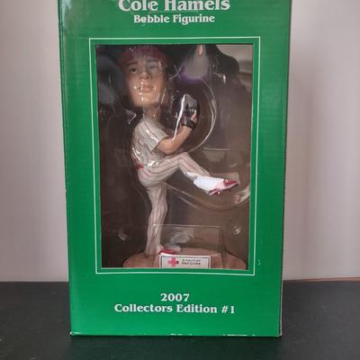 LOT 28K: MLB Philadelphia Phillies Cole Hamels Collector’s Edition Bobble Figurines in Boxes