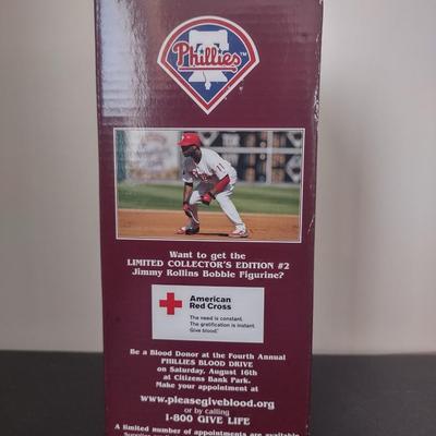 LOT 29K: MLB Philadelphia Phillies Jimmy Rollins & Mike Schmidt Collector’s Edition Bobble Figurines in Boxes
