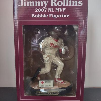 LOT 29K: MLB Philadelphia Phillies Jimmy Rollins & Mike Schmidt Collector’s Edition Bobble Figurines in Boxes