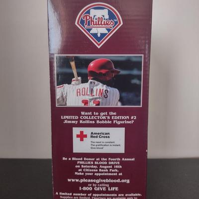 LOT 29K: MLB Philadelphia Phillies Jimmy Rollins & Mike Schmidt Collector’s Edition Bobble Figurines in Boxes