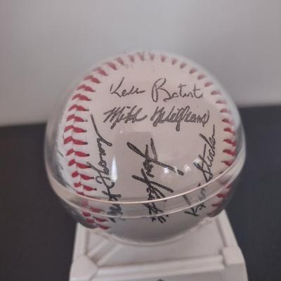 LOT 31K: 1993 Facsimile Signed World Series Baseball and Signed Bud Harrelson Baseball