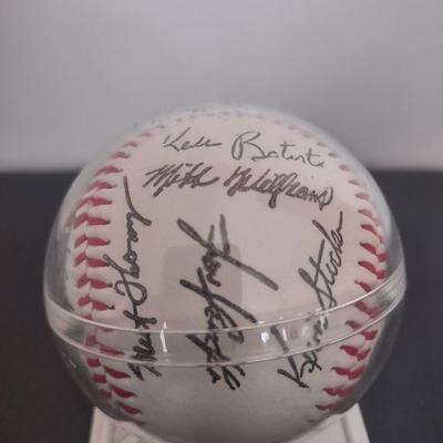 LOT 31K: 1993 Facsimile Signed World Series Baseball and Signed Bud Harrelson Baseball