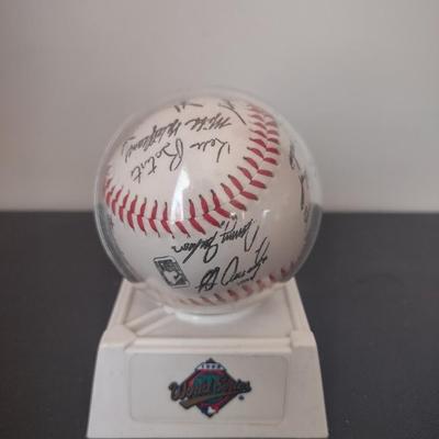 LOT 31K: 1993 Facsimile Signed World Series Baseball and Signed Bud Harrelson Baseball