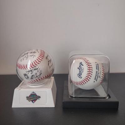 LOT 31K: 1993 Facsimile Signed World Series Baseball and Signed Bud Harrelson Baseball