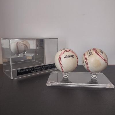 LOT 33K: Philadelphia's Greatest Centerfielders Signed Baseballs