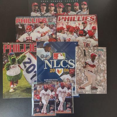 LOT 35K: MLB Philadelphia Phillies Magazines, Media Guides & 2020 Season Tickets w/ Player Portraits