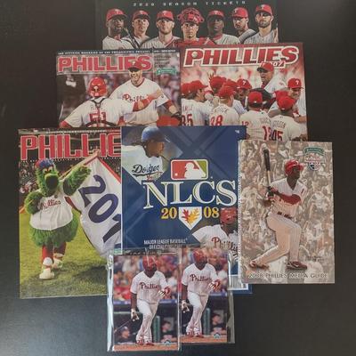 LOT 35K: MLB Philadelphia Phillies Magazines, Media Guides & 2020 Season Tickets w/ Player Portraits