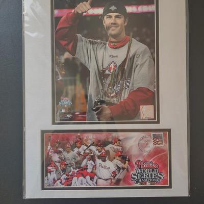 LOT 36K: Framed Commemorative Phillies Photo Prints from 2008 World Series