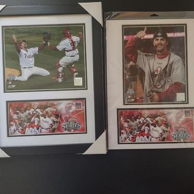 LOT 36K: Framed Commemorative Phillies Photo Prints from 2008 World Series