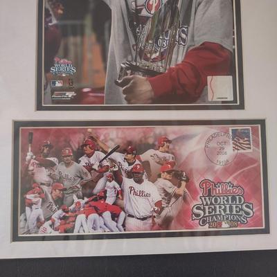 LOT 36K: Framed Commemorative Phillies Photo Prints from 2008 World Series