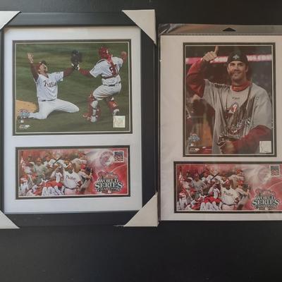 LOT 36K: Framed Commemorative Phillies Photo Prints from 2008 World Series