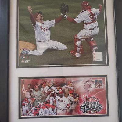 LOT 36K: Framed Commemorative Phillies Photo Prints from 2008 World Series