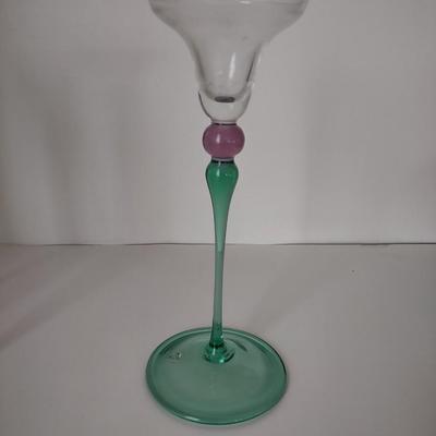 LOT 39K: Colored Glass Shot Glasses & Decorative Flutes
