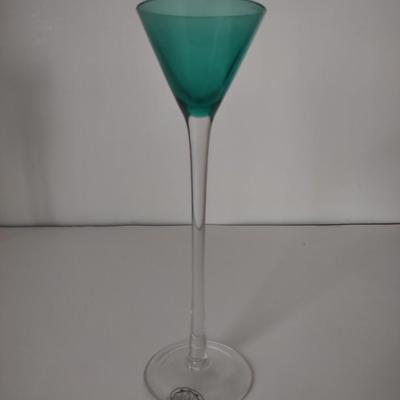LOT 39K: Colored Glass Shot Glasses & Decorative Flutes