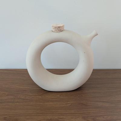 LOT 41K: 1960's MCM Hartstone Round Cork Wine Decanter