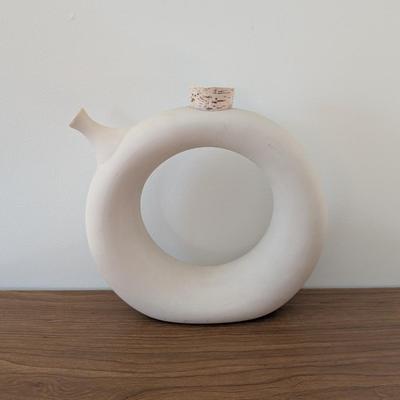 LOT 41K: 1960's MCM Hartstone Round Cork Wine Decanter