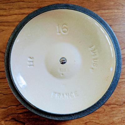 LOT 42K: Le Creuset Cast Iron Blue Enamel Small 2 Handle Dutch Oven and Single Handle Sauce Pan With Lids