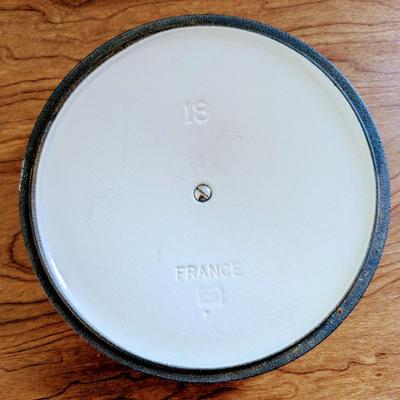 LOT 42K: Le Creuset Cast Iron Blue Enamel Small 2 Handle Dutch Oven and Single Handle Sauce Pan With Lids