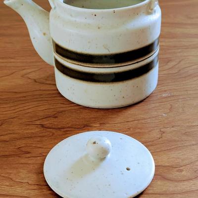 LOT 43K: Vintage Pfaltzgraff Stoneware Yorktown Blue Floral Platter With Matching 64oz Pitcher And Vintage Japanese Tea Pot With...